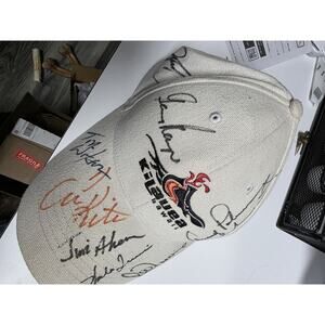 Autographed Golf Hat by 8 pga or spga players palmer, Trevino, player, watson.